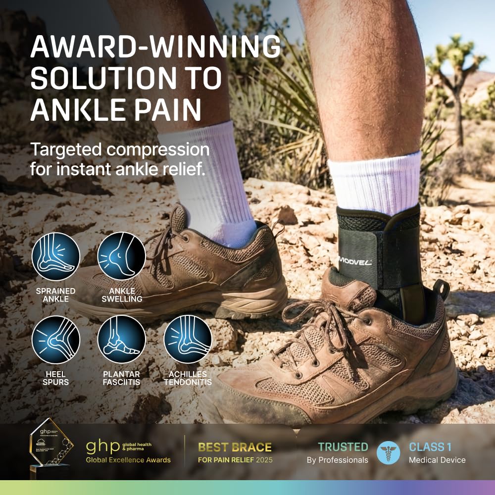 Modvel Slim Lace-Up Figure 8 Ankle Brace, Adjustable Ankle Support Wrap

