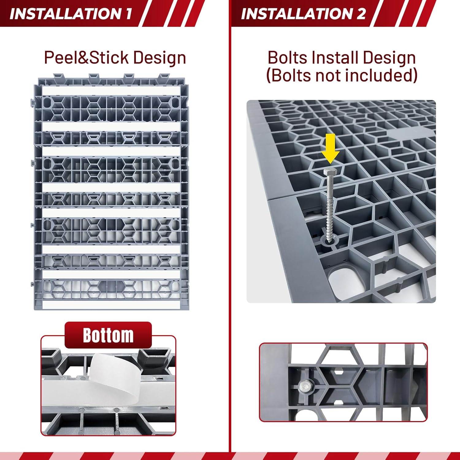ROBLOCK Detachable Modular Wheelchair Threshold Ramp for Doorways, 3000 lb Capacity

