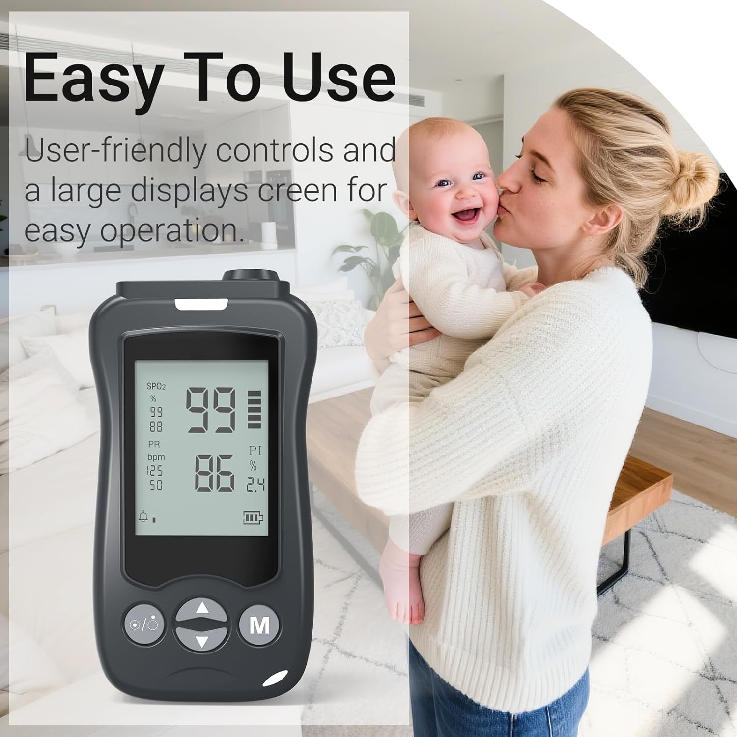 Handheld Fingertip Pulse Oximeter, Medical-Grade SpO2 Monitor for Kids & Adults

