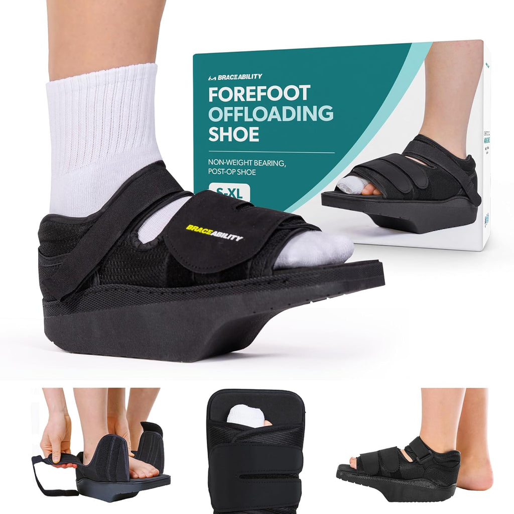 BraceAbility Forefoot Offloading Post-Op Wedge Shoe Boot for Diabetic Foot Ulcer

