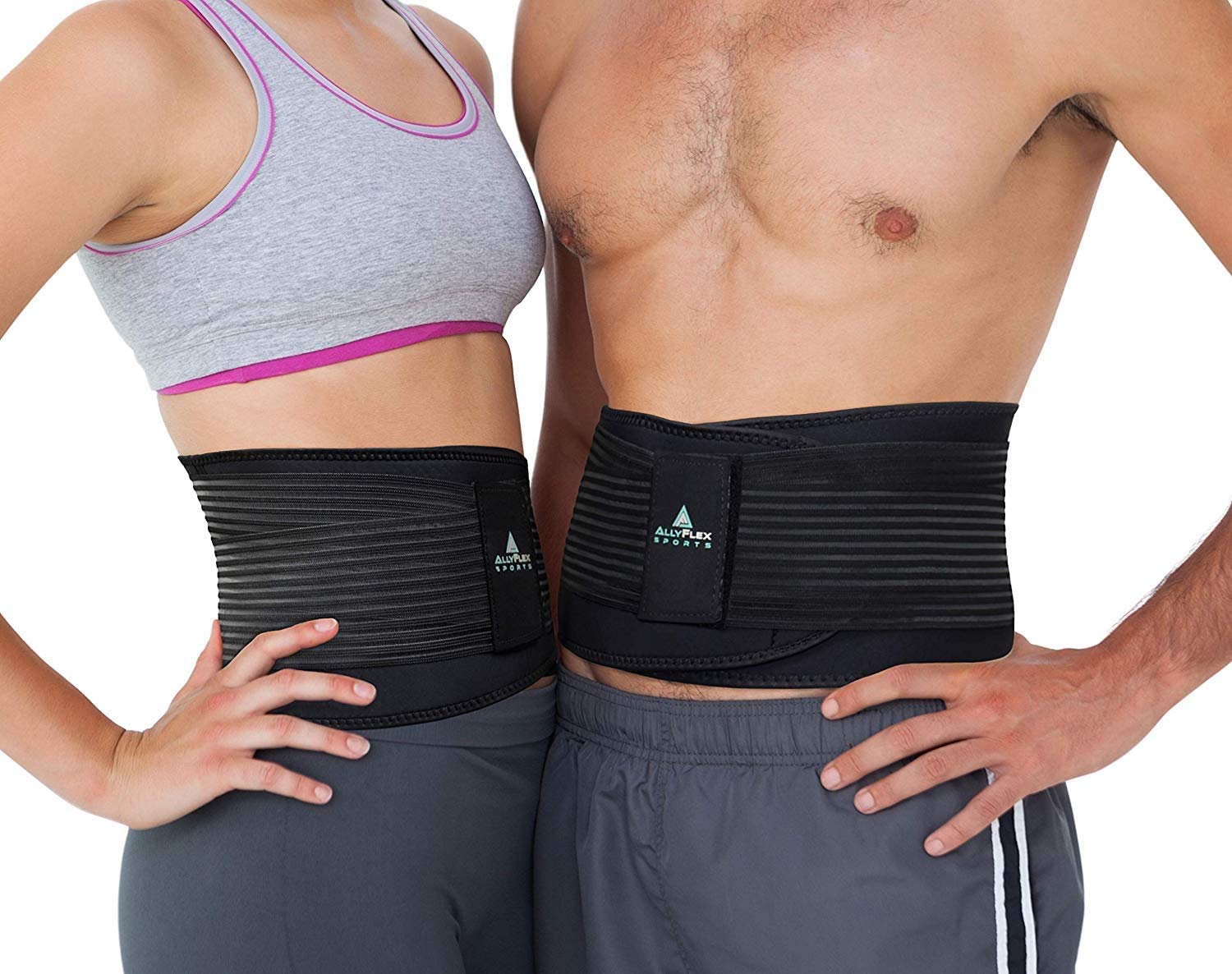 AllyFlex Lumbar Support Back Brace for Lower Back Pain Relief, Breathable Cooling

