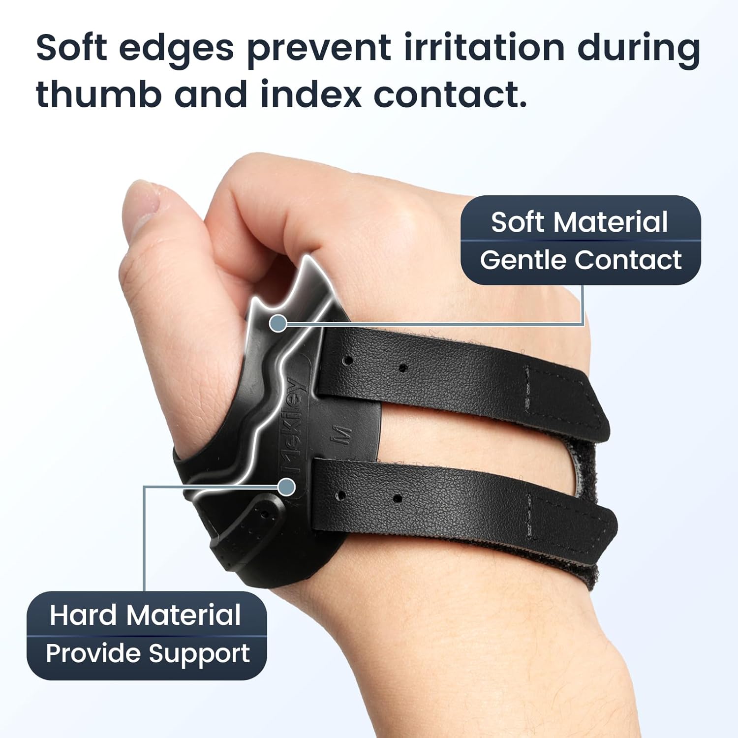 CMC Thumb Support Brace with Firm Wrist Strap, Dual-Density CMC Joint Stabilizer


