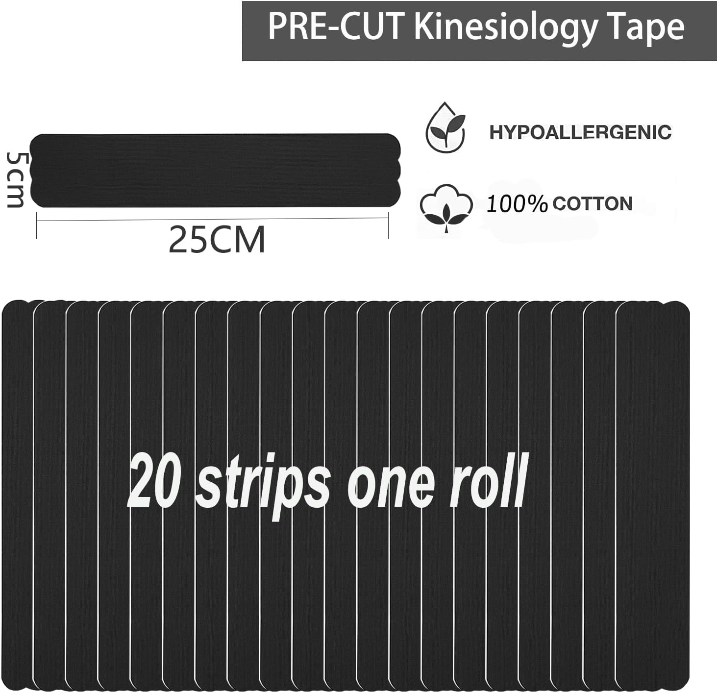 ANAMPION Kinesiology Tape Pro Athletic Sports Waterproof Breathable Latex-Free Cotton

