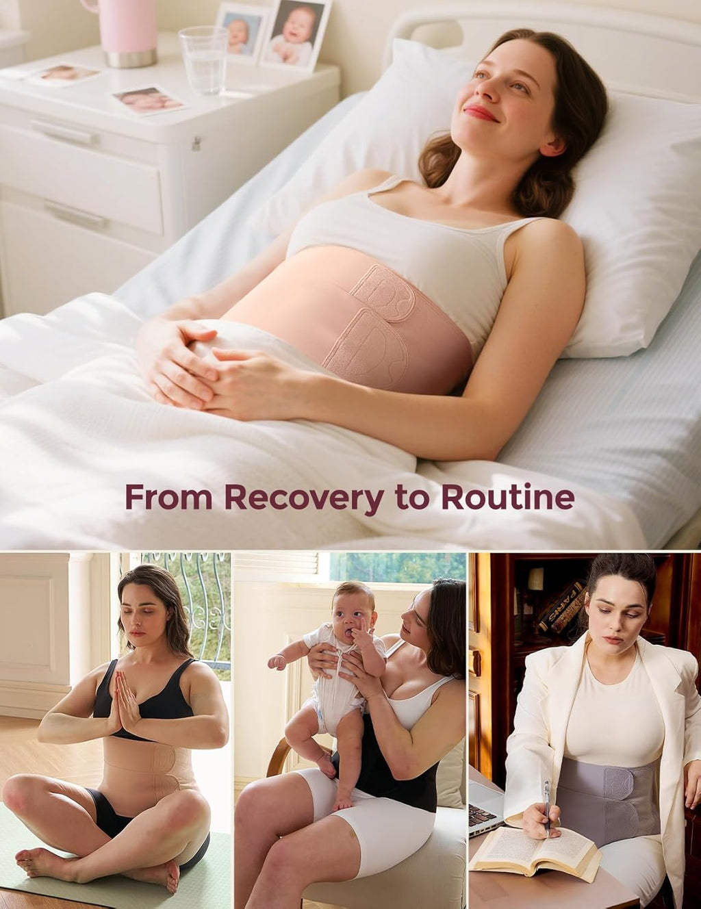Momcozy Ergowrap Abdominal Binder Postpartum Post-Surgery Belly Binder with 3D Lift

