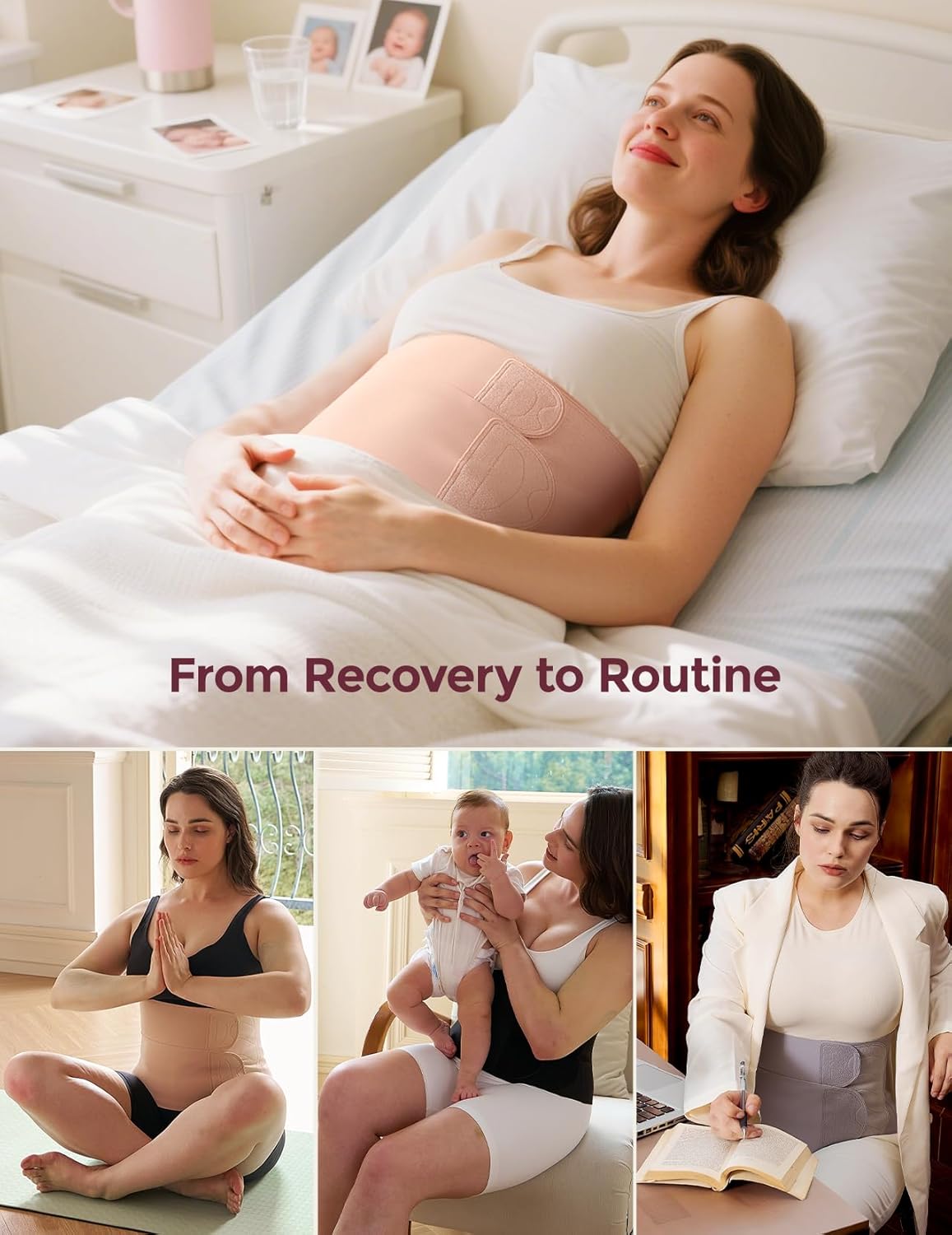 Momcozy Ergowrap Abdominal Binder Postpartum Post-Surgery Belly Binder with 3D Lift

