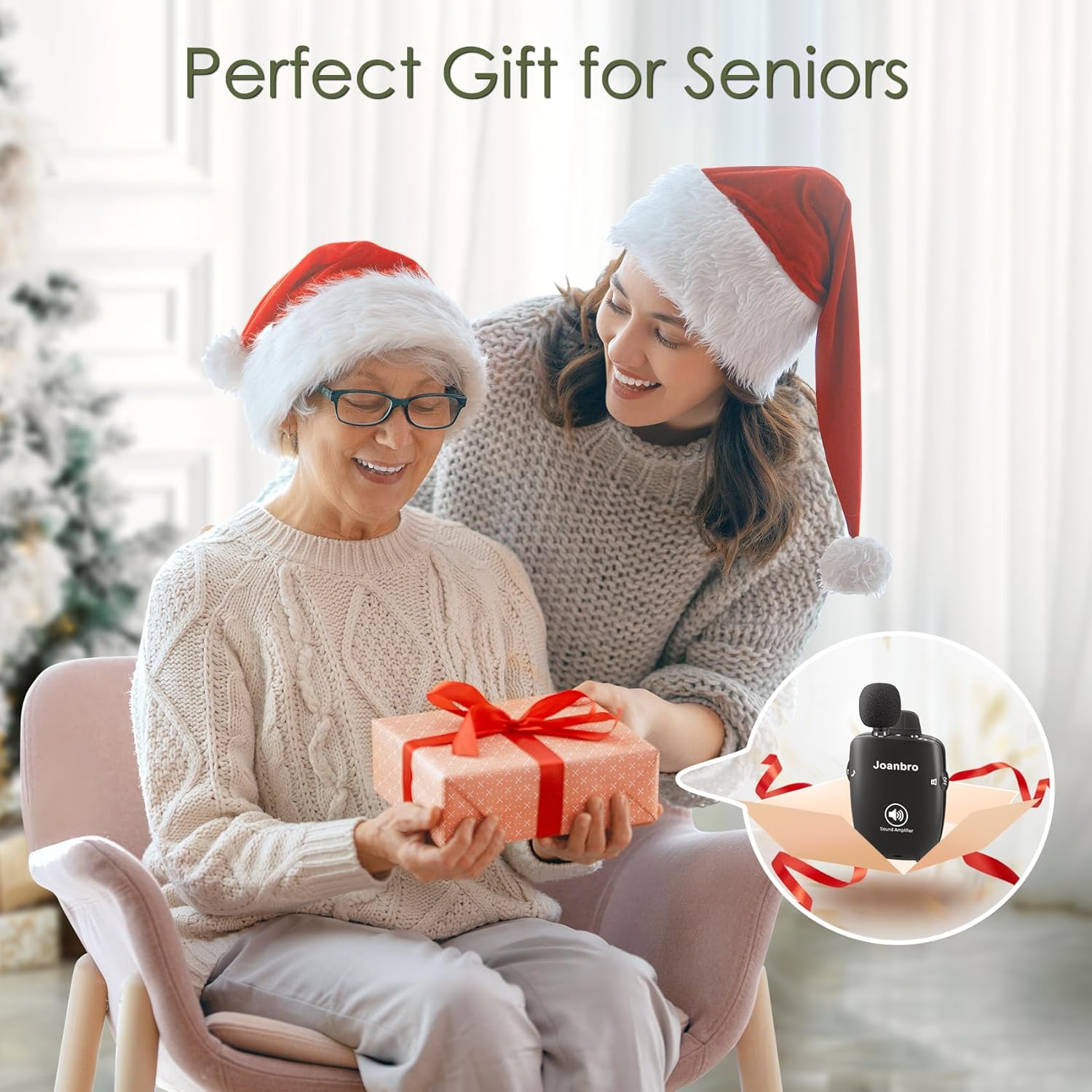 Joanbro Personal Sound Amplifier for Seniors, Pocket Voice Enhancer with Headphones

