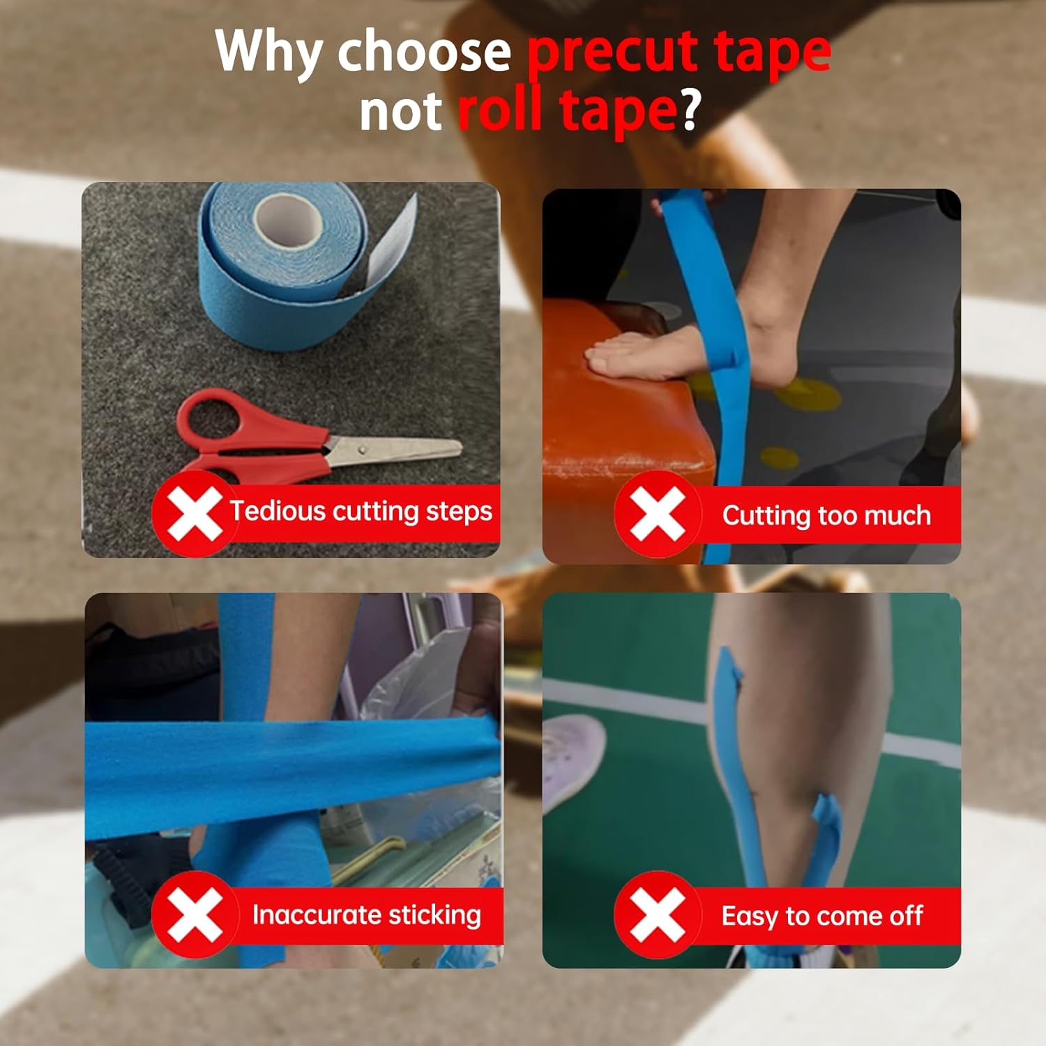 IEADEN Precut Kinesiology Tape for Knees, Knee Support and Stability, Waterproof

