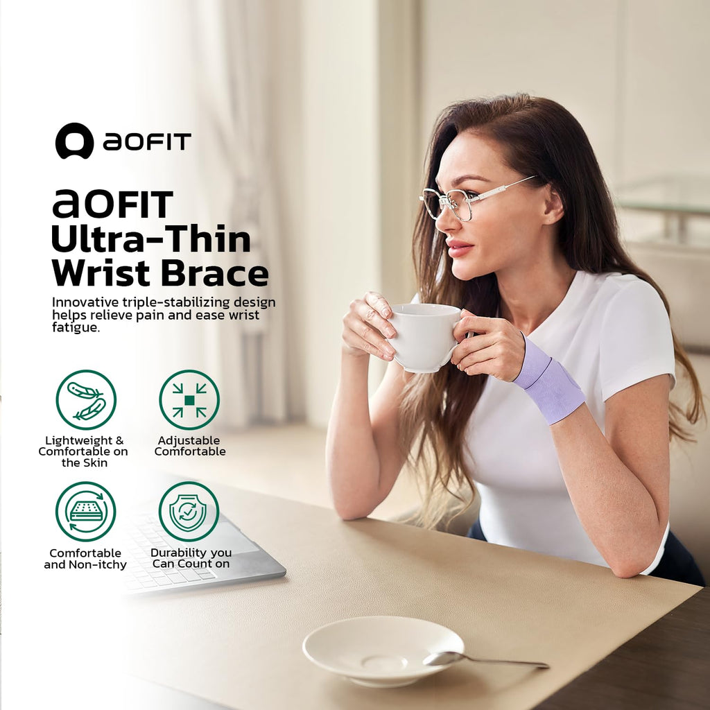 aoFIT Adjustable Wrist Brace for Carpal Tunnel and Tendonitis Support, Anti-Slip

