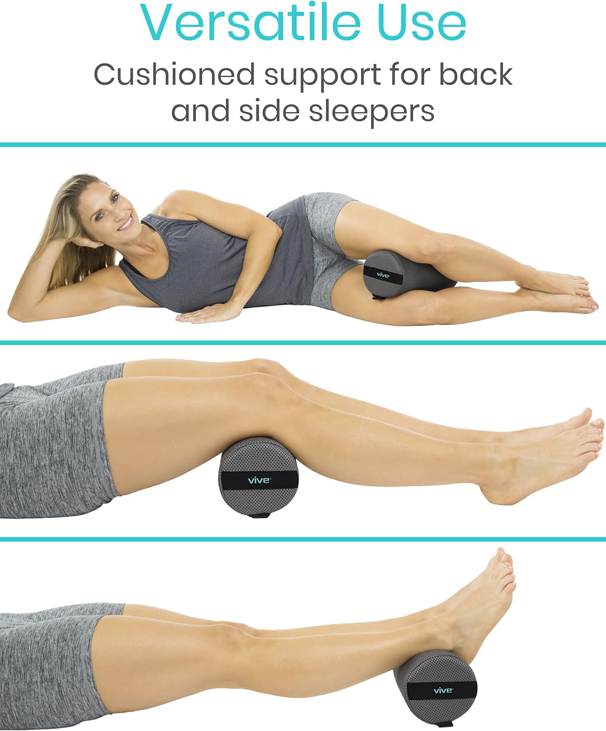 Vive Lumbar Roll Pillow for Lower Back Support, Ergonomic Cushion for Office Chair


