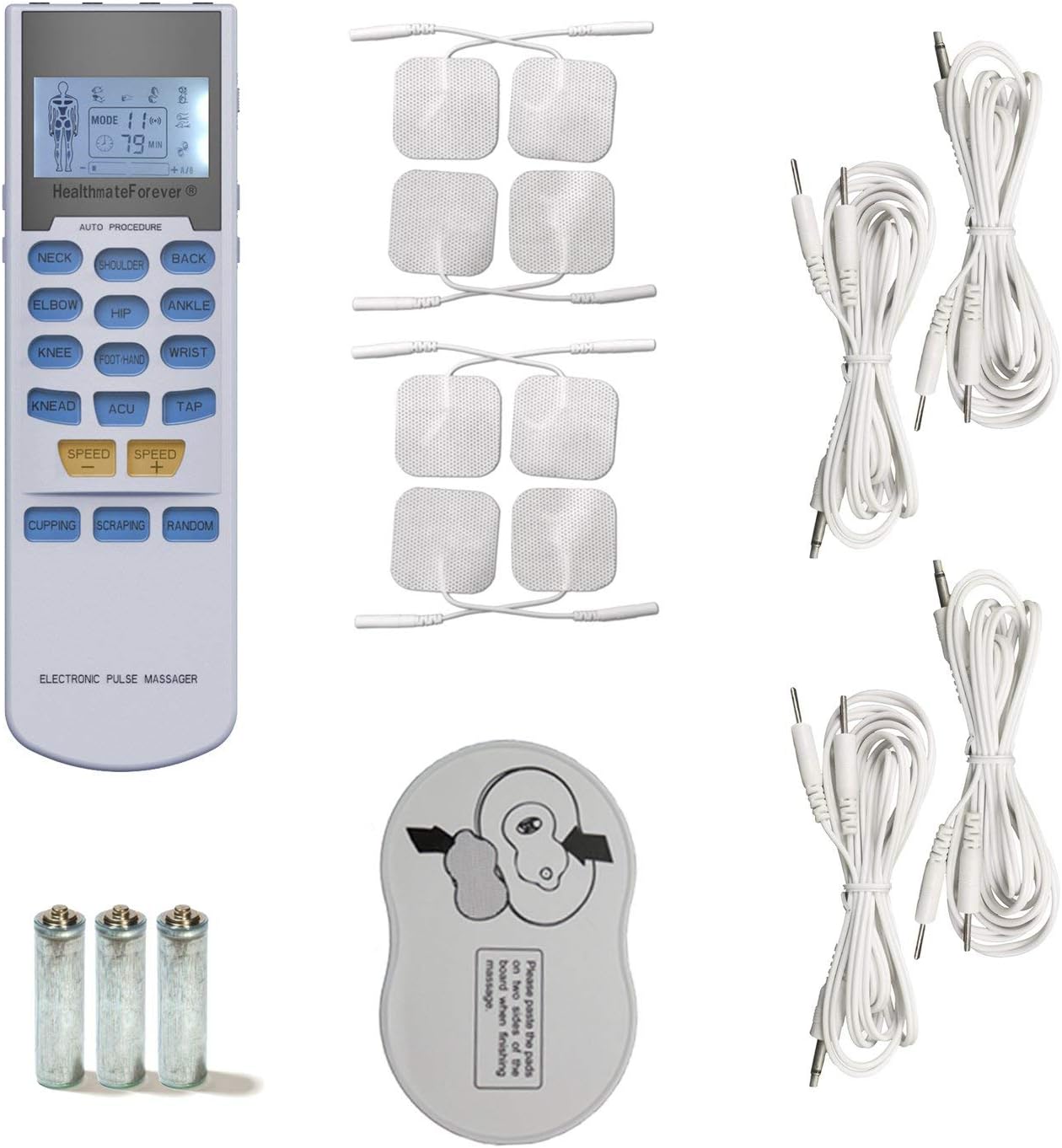 HealthmateForever YK15AB TENS EMS Muscle Stimulator Handheld Electrotherapy Device

