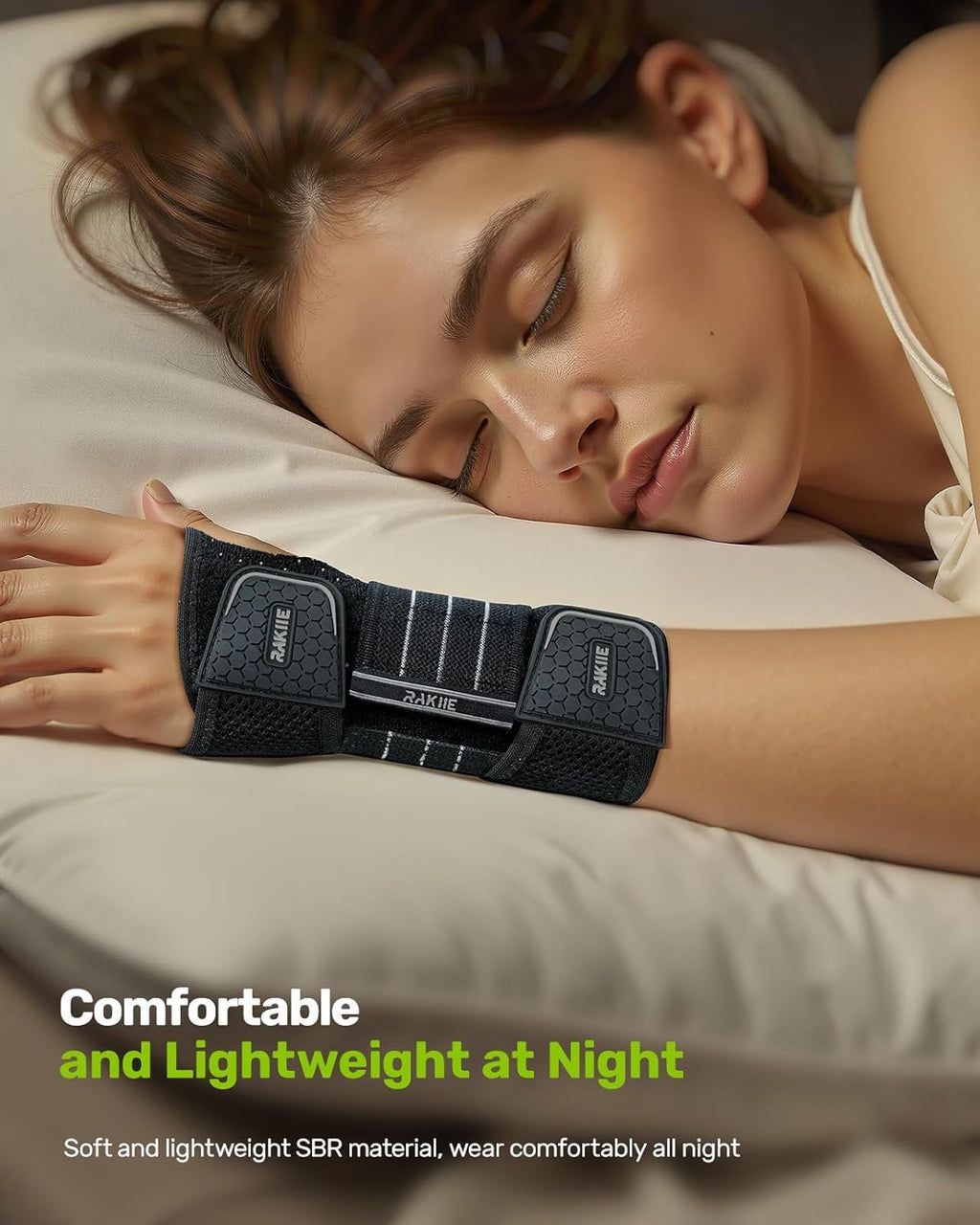 Rakiie 2-Pack Carpal Tunnel Wrist Braces, Adjustable Wrist Support Splint

