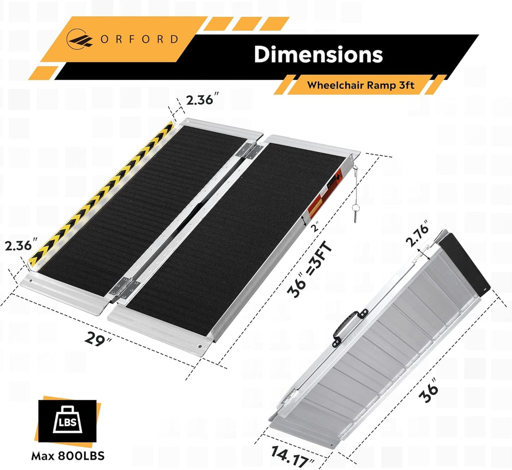 ORFORD Portable Wheelchair Ramp Non-Slip Threshold Access for Doorways

