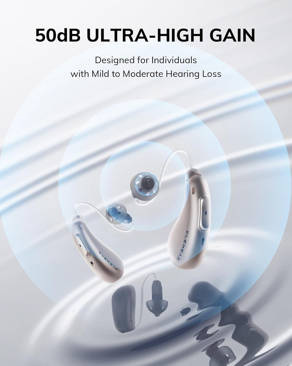 ELEHEAR Beyond Rechargeable Bluetooth OTC Hearing Aids with AI Noise Cancellation

