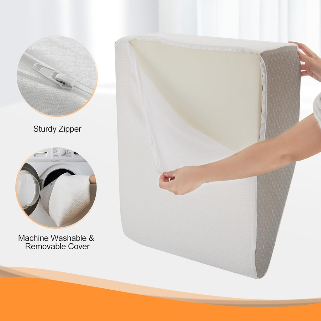 Ruqmuis Leg Elevation Wedge Pillow for After Surgery Foam Knee and Leg Relief

