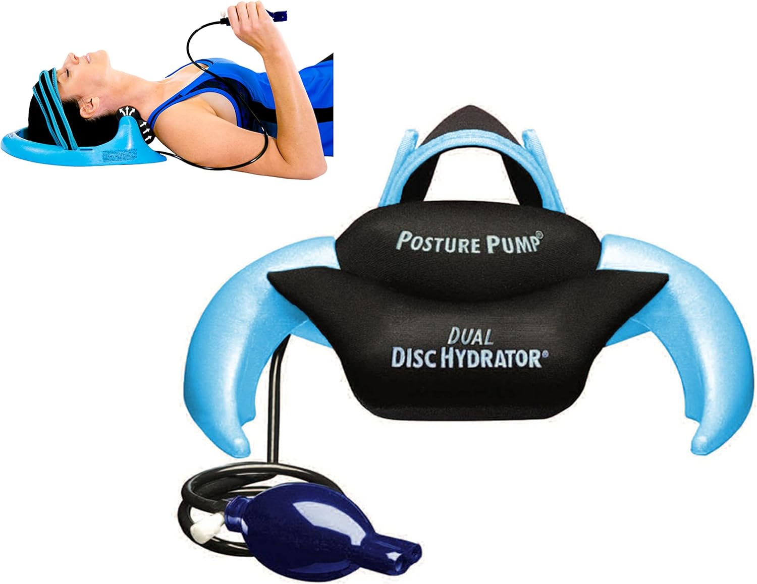 Posture Pump Dual Disc Hydrator Cervical Traction Device for Neck Decompression

