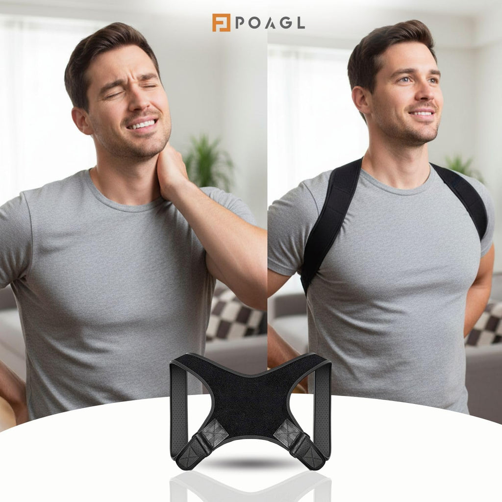 Adjustable Posture Corrector Brace for Men, Upper Back and Shoulder Support

