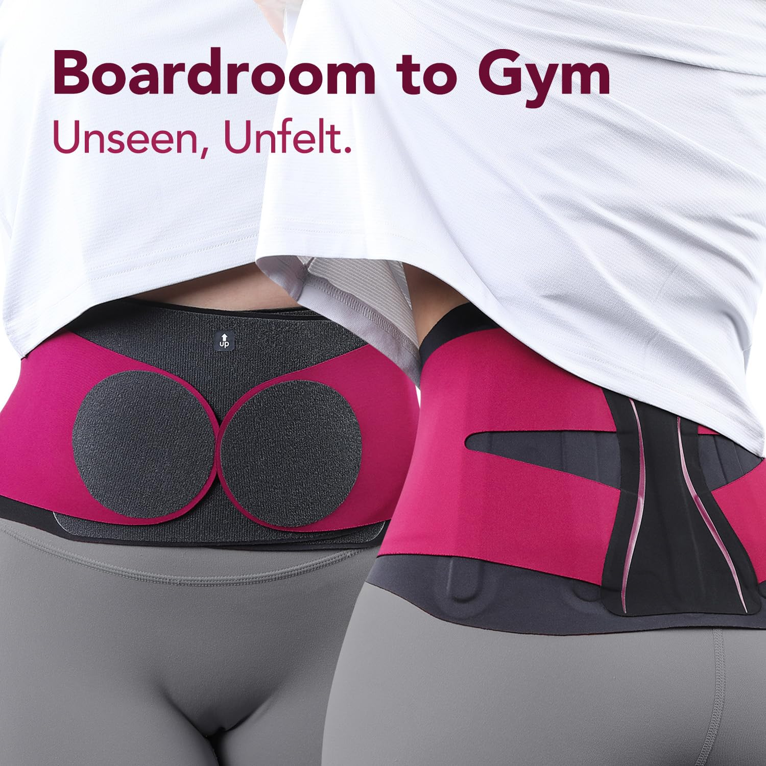 Fitomo Ultra Thin Back Brace for Lower Back Support, Seamless Yoga Fabric

