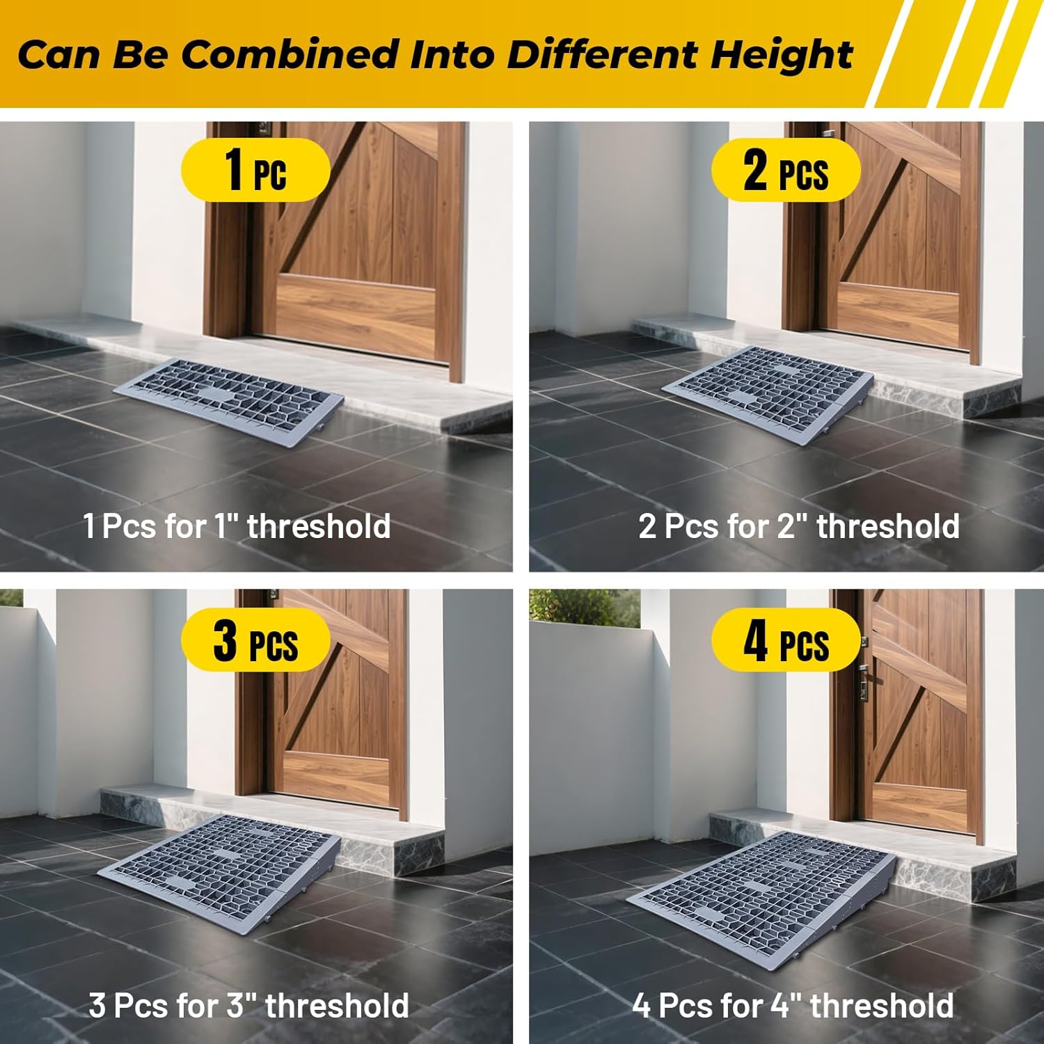 HOXWELL Modular Threshold Ramp for Doorways, Wheelchair and Car Access, 3000 lb

