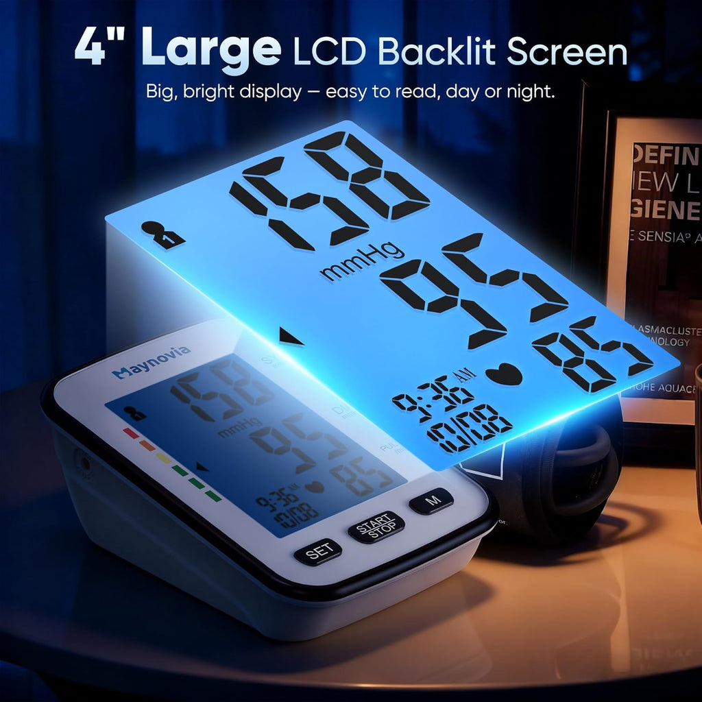 Upper Arm Digital Blood Pressure Monitor with Talking English & Spanish Voice

