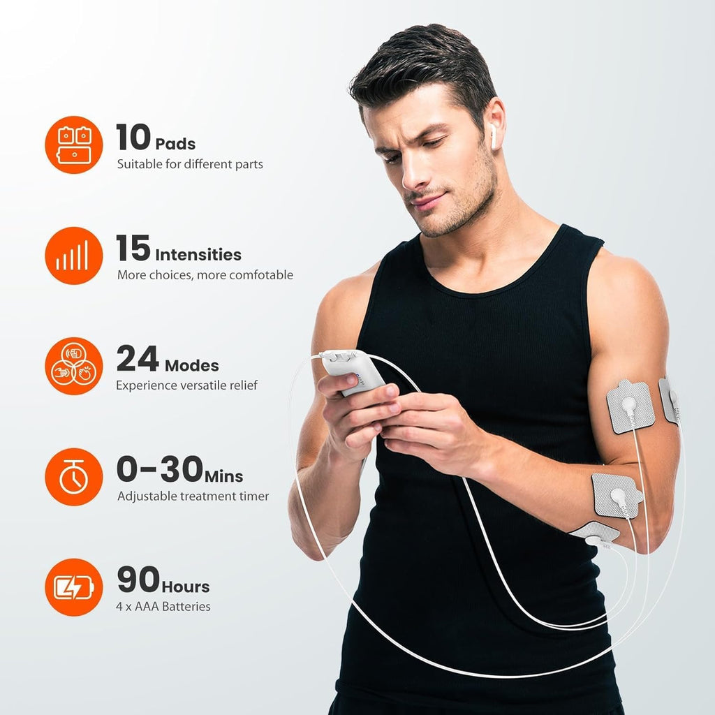 iHealth Dual-Channel TENS Unit Muscle Stimulator with 24 Modes and 15 Intensities


