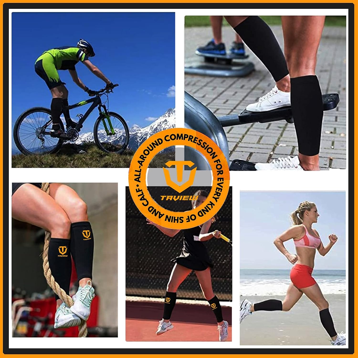 TAVIEW Weightlifting Shin Guards Neoprene Deadlift Calf Support 5mm

