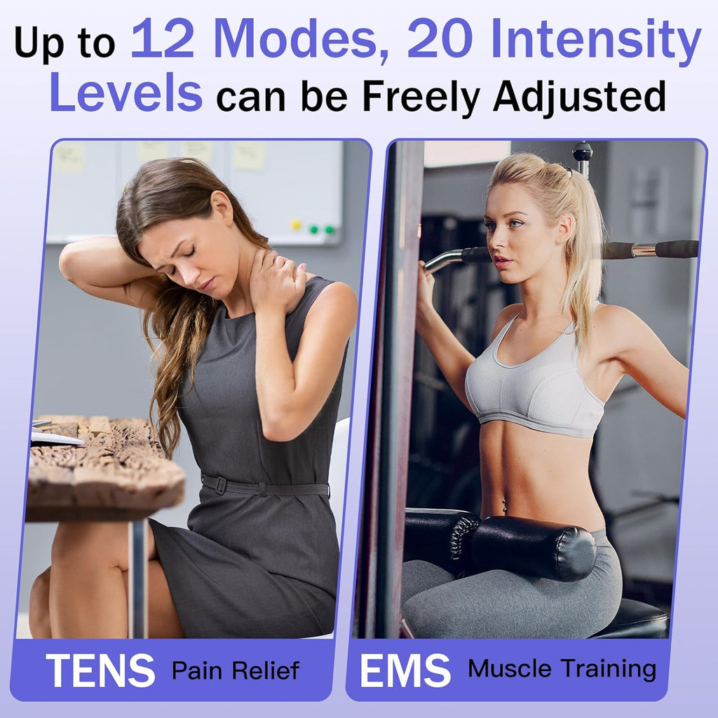 MASTOGO Wireless TENS Unit with Dual Portable Muscle Stimulators, App Control

