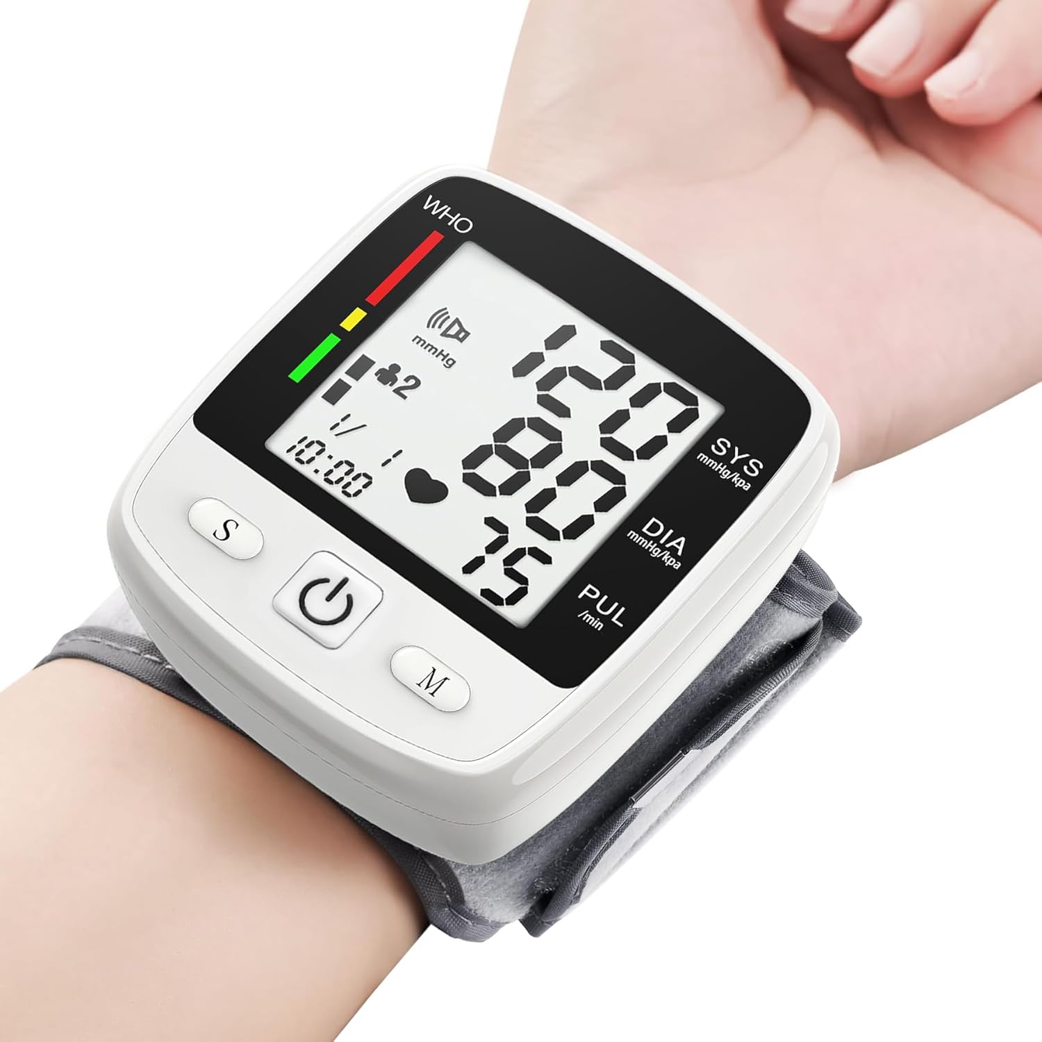 Digital Wrist Blood Pressure Monitor, Automatic Cuff with Voice, 180 Memory

