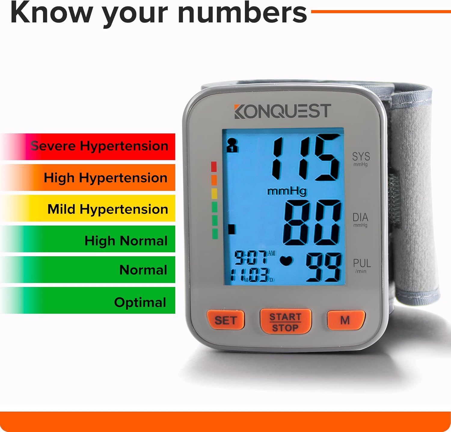 Konquest KBP-2910W Automatic Wrist Blood Pressure Monitor, Irregular Heartbeat

