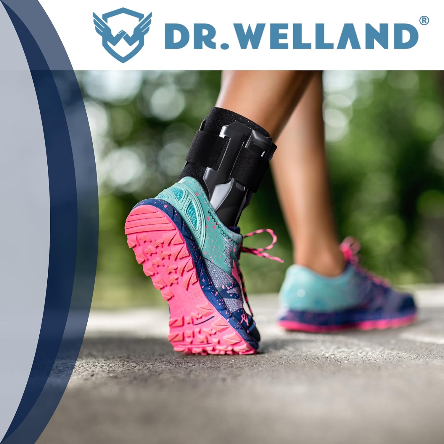 Dr.Welland Ankle Brace with Side Stabilizers, Adjustable Support for Sprains

