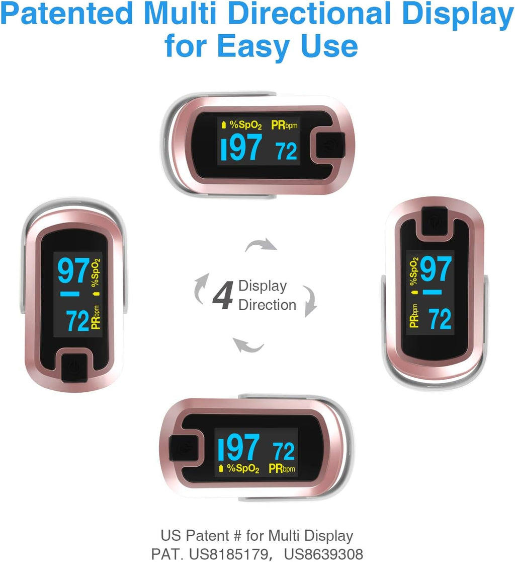 Mibest OLED Finger Pulse Oximeter, O2 Saturation Meter with Dual Color Display


