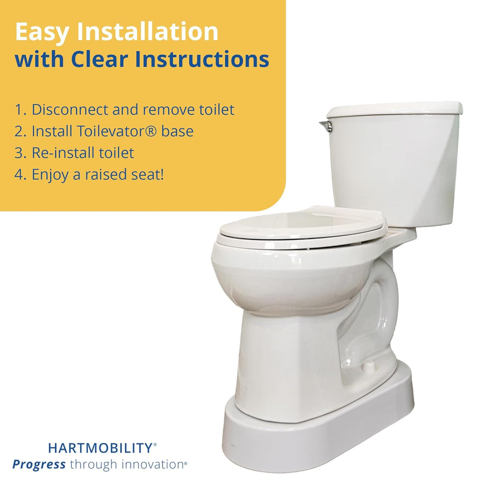 Toilevator Toilet Riser Base for Elevated Toilet Seat, Stable Support

