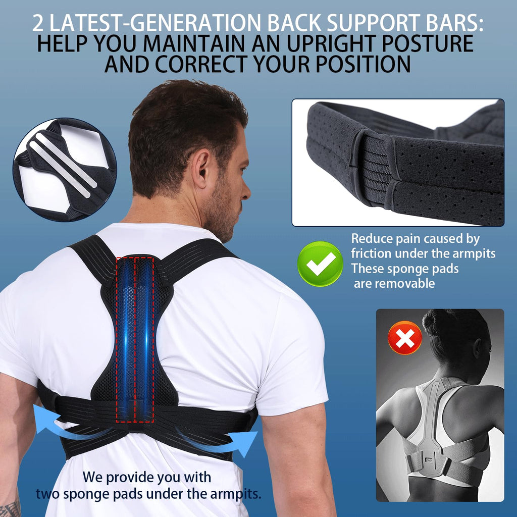 Luckela Posture Corrector Back Brace for Men and Women, Adjustable Support

