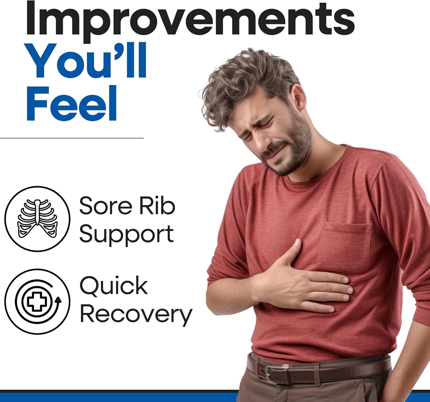 Armstrong America Rib Brace Rib Wrap Compression Support Belt for Chest Pain

