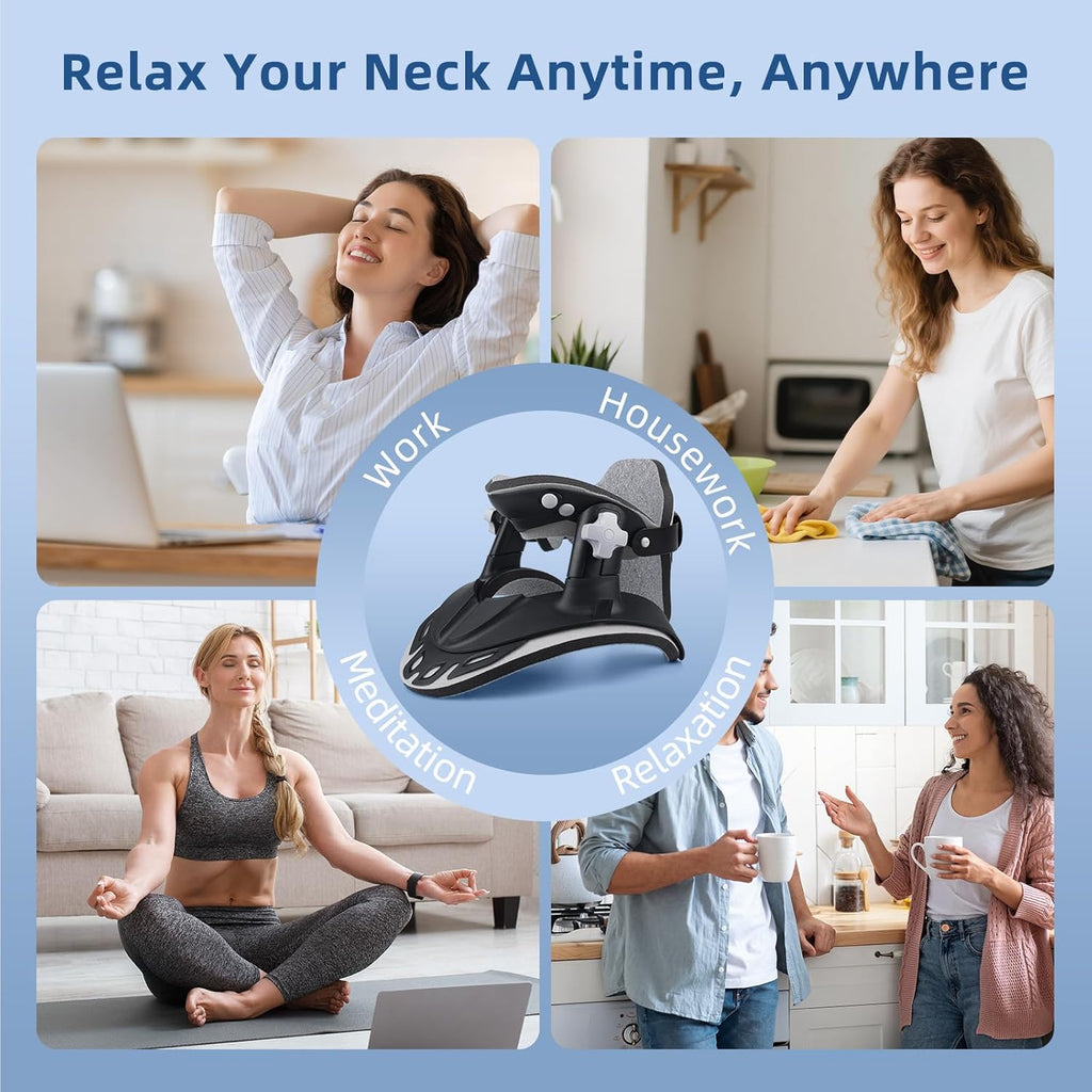 Holniva Cervical Neck Traction Device, Adjustable Neck Stretcher Brace

