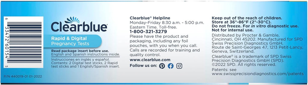 Clearblue Digital Pregnancy Test and Rapid Detection Pregnancy Test Set

