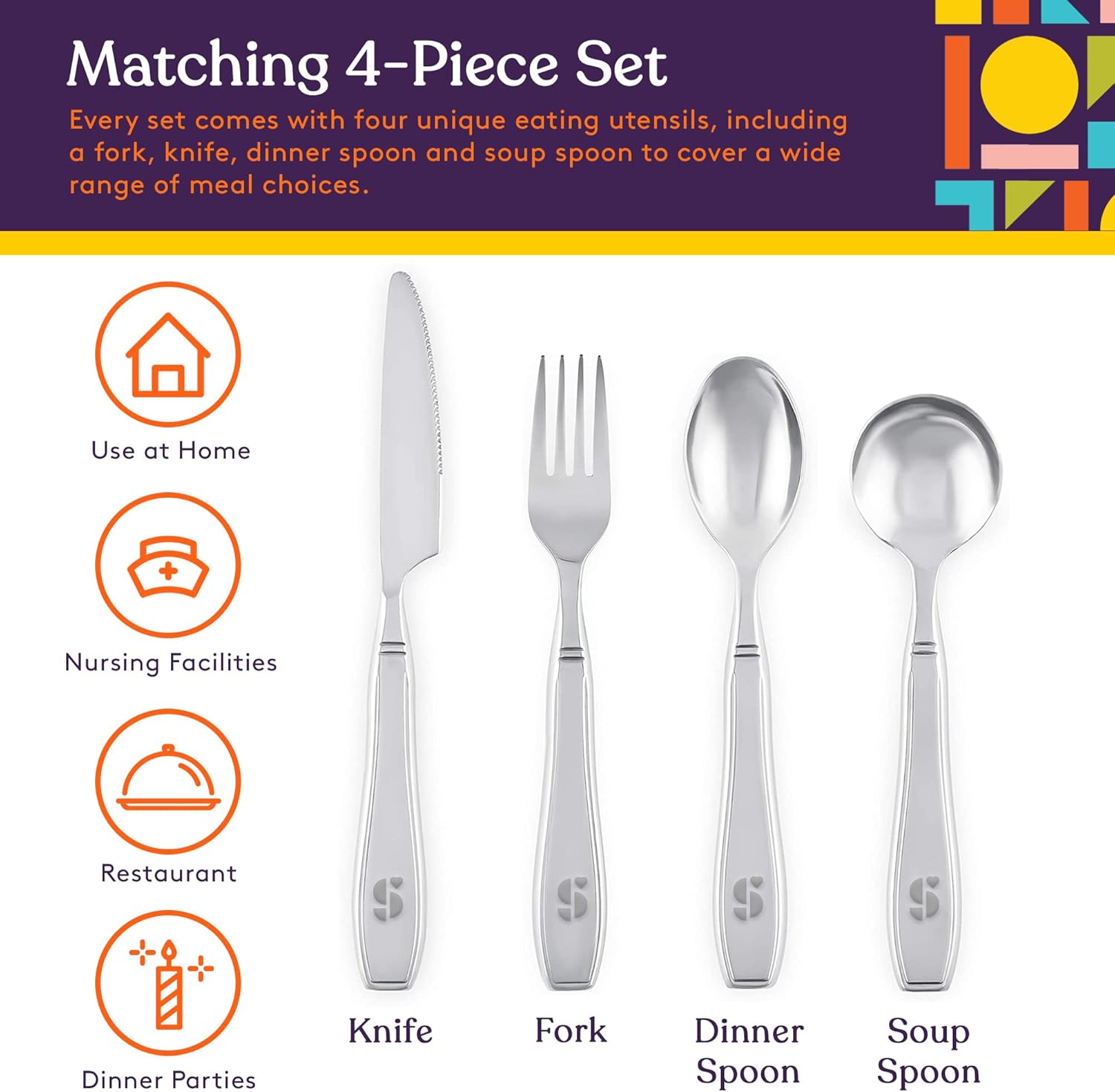 Special Supplies Premium Weighted Utensils for Tremors and Parkinson's, Non-Slip

