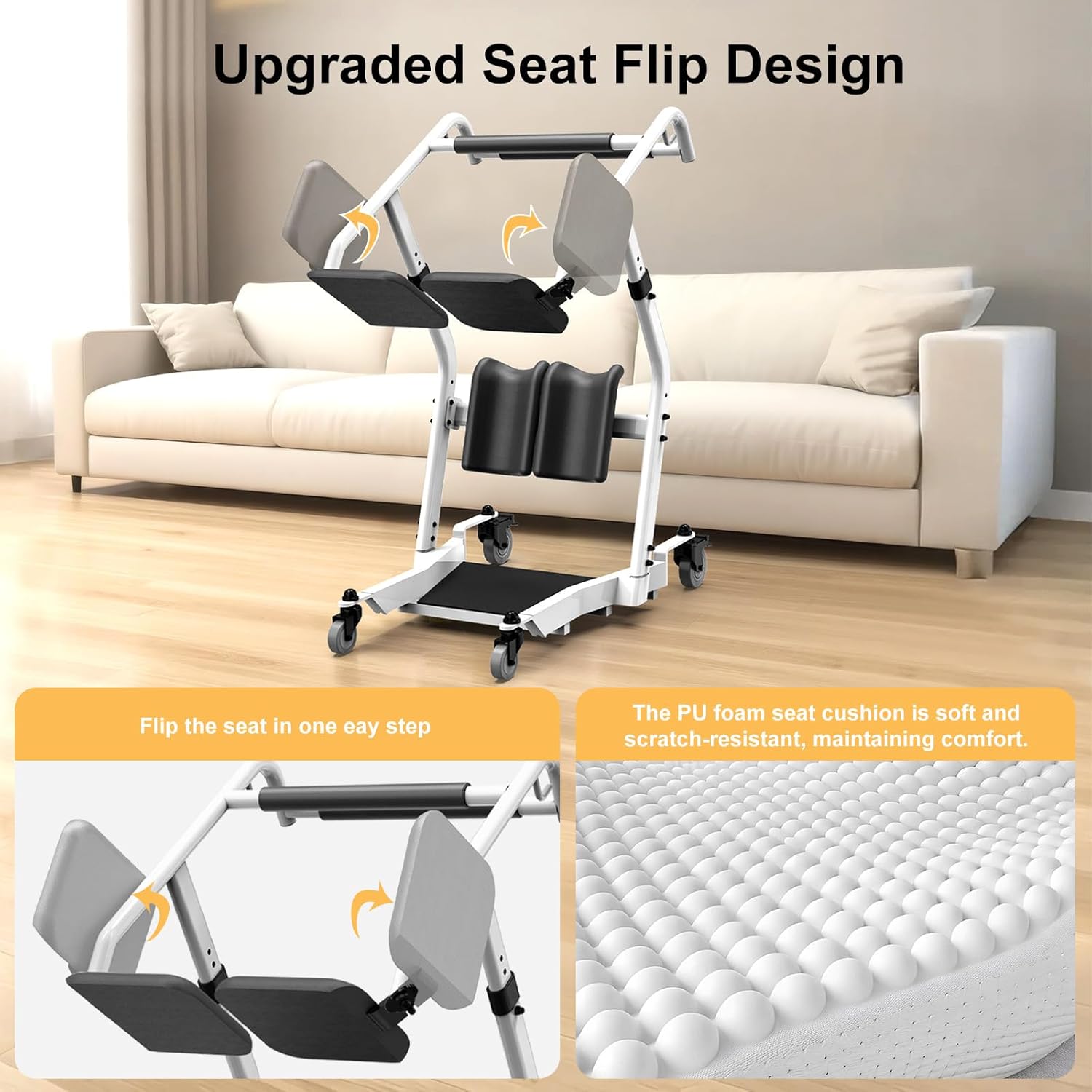 WHLICKS Stand Assist Lift Chair Sit-to-Stand Patient Transfer Mobility Aid, 5 Heights

