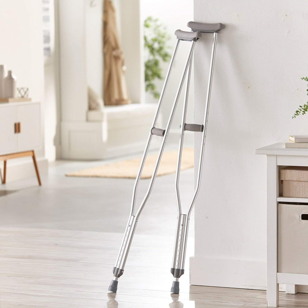 McKesson Aluminum Adjustable Underarm Crutches for Adults, 350 lb Capacity, 1 Pair

