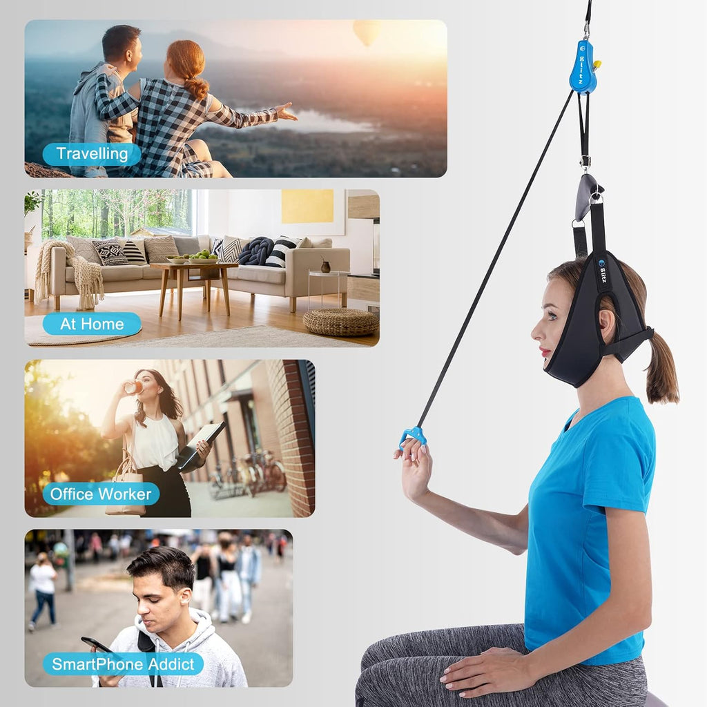 Cervical Neck Traction Device for Home Use, Over-Door Neck Stretcher Sling

