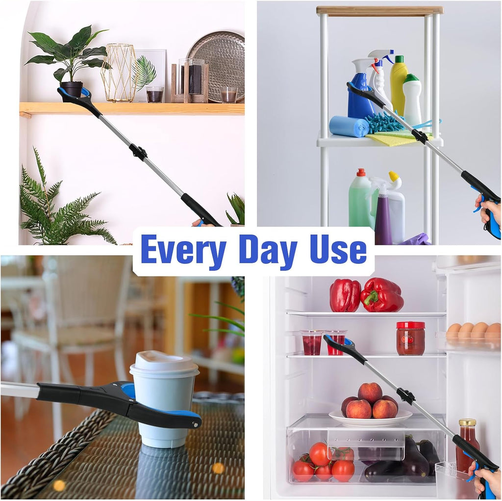 Foldable Grabber Reacher Tool, 32 in Reach, 4 in Jaw, 360° Rotating Head

