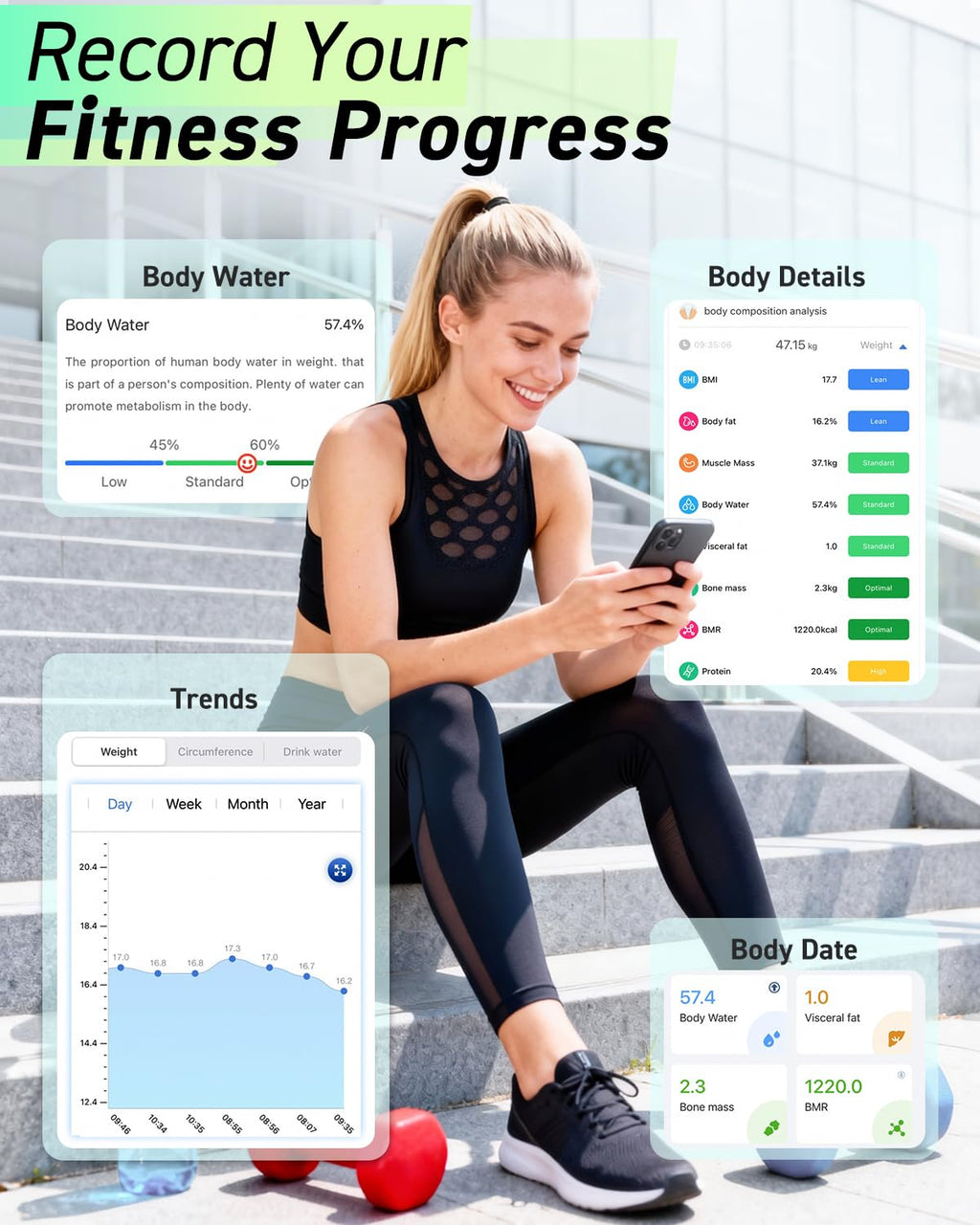 INSMART Body Fat Scale Digital Bathroom Weight Scale with Bioelectrical Impedance

