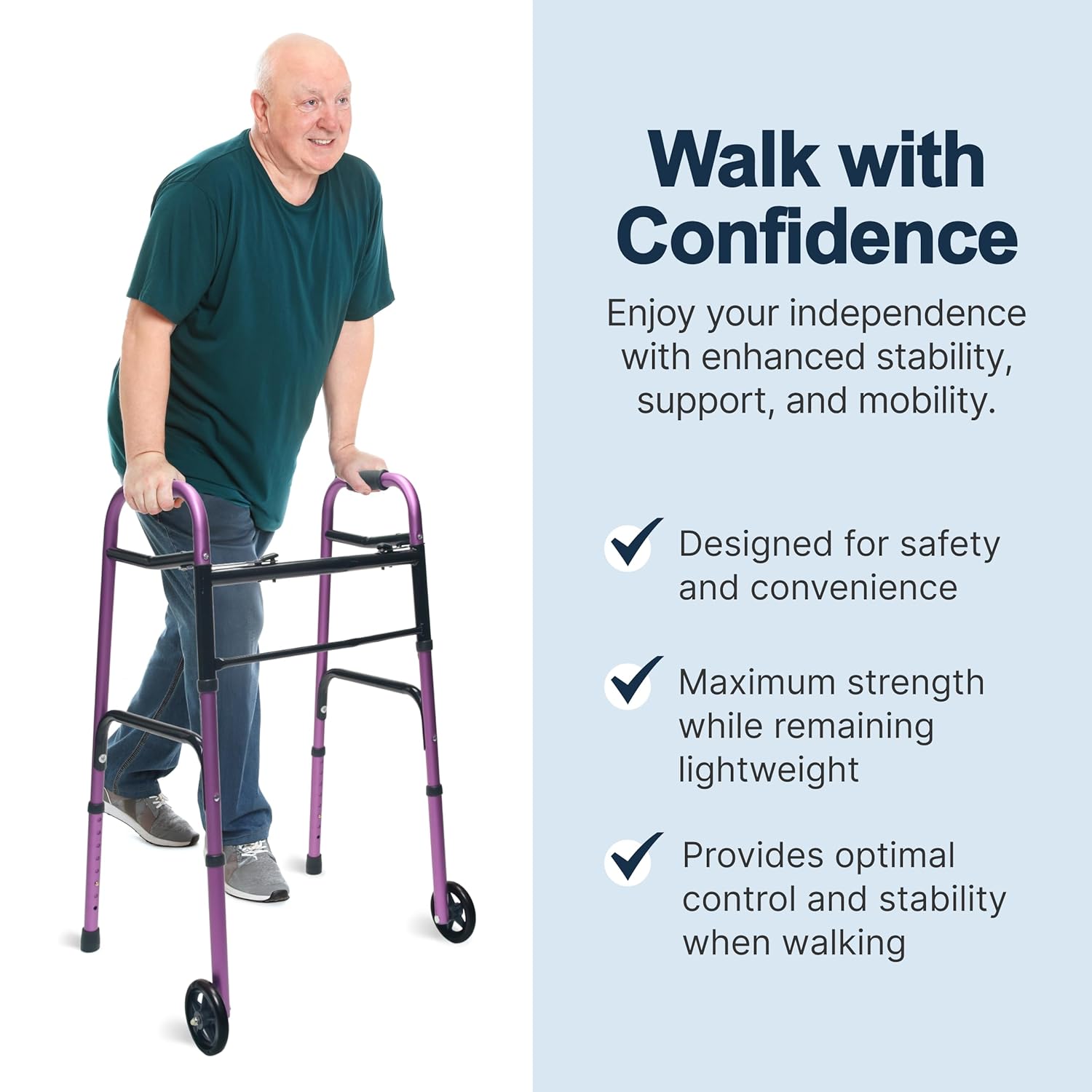 Lumex ColorSelect Rollator Walker for Seniors, Folding Adult Walker with Wheels

