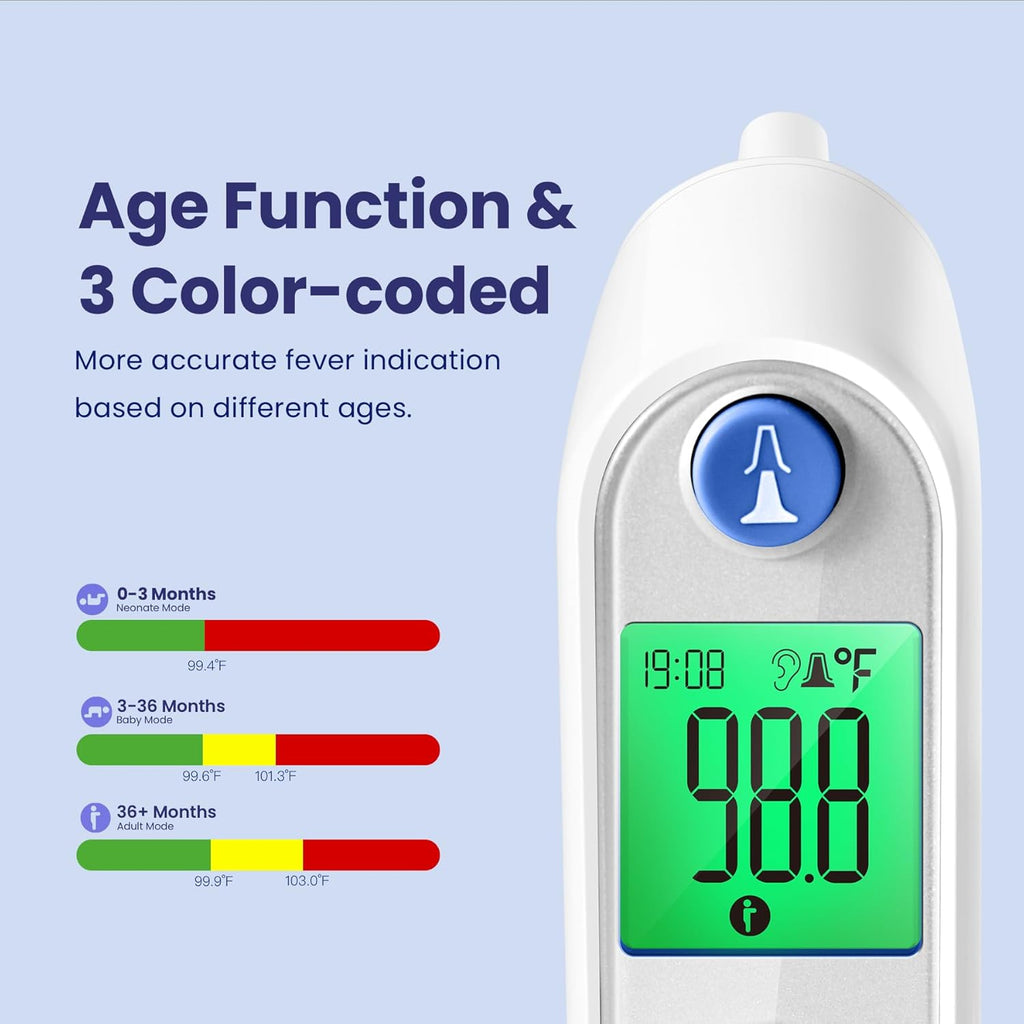 Viproud Digital Ear Thermometer for Kids and Adults, Fast Reading, 30 Memory

