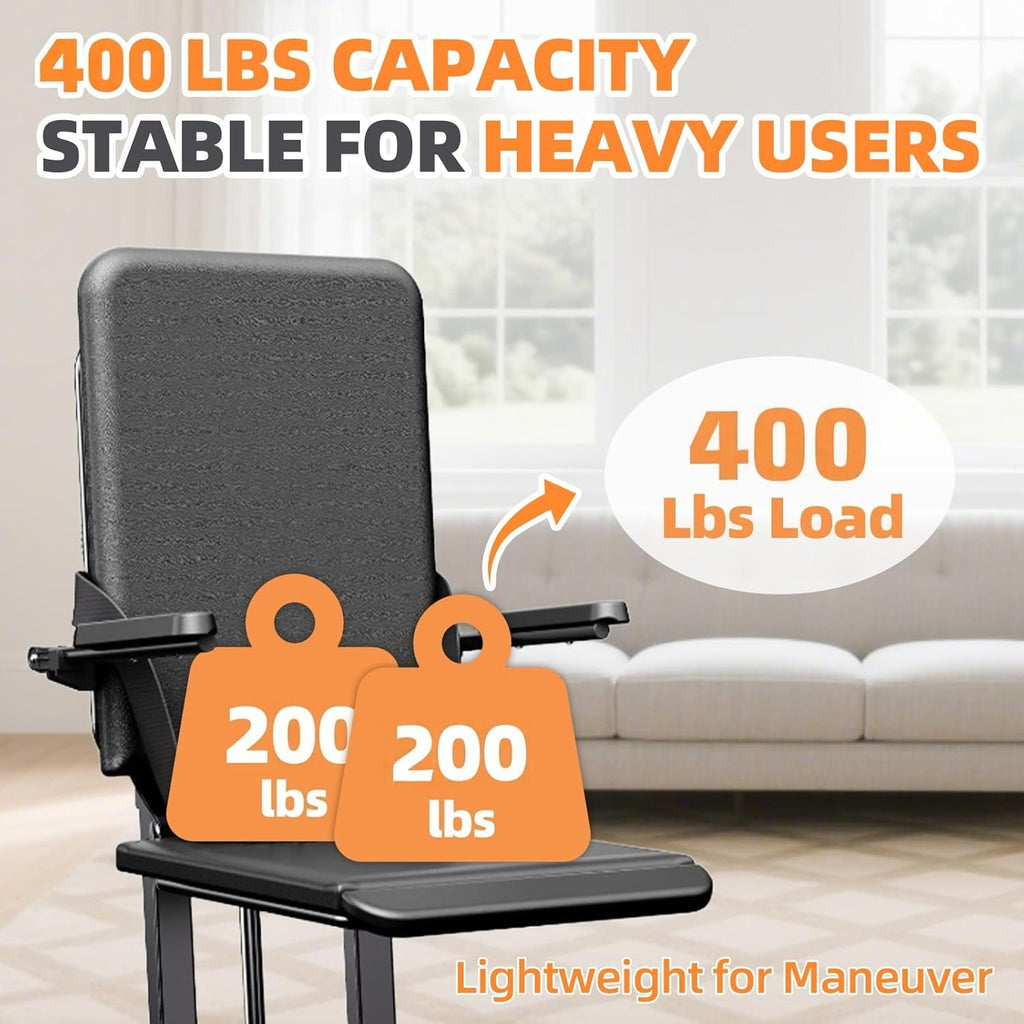 Electric Lift Chair with Floor-to-Stand Assistance, PU Cushion, Safety Rails and Belt

