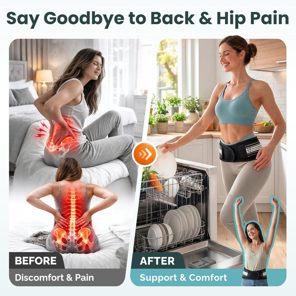 Sacroiliac SI Joint Hip Belt Brace for Lower Back Support, Adjustable Breathable

