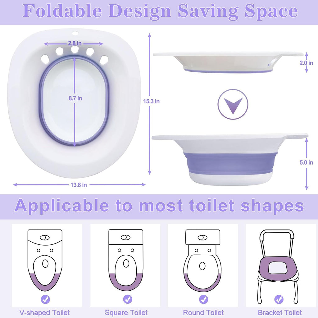 RUGUO Electric Sitz Bath for Toilet Seat, Automatic Flushing Soak Tub Kit


