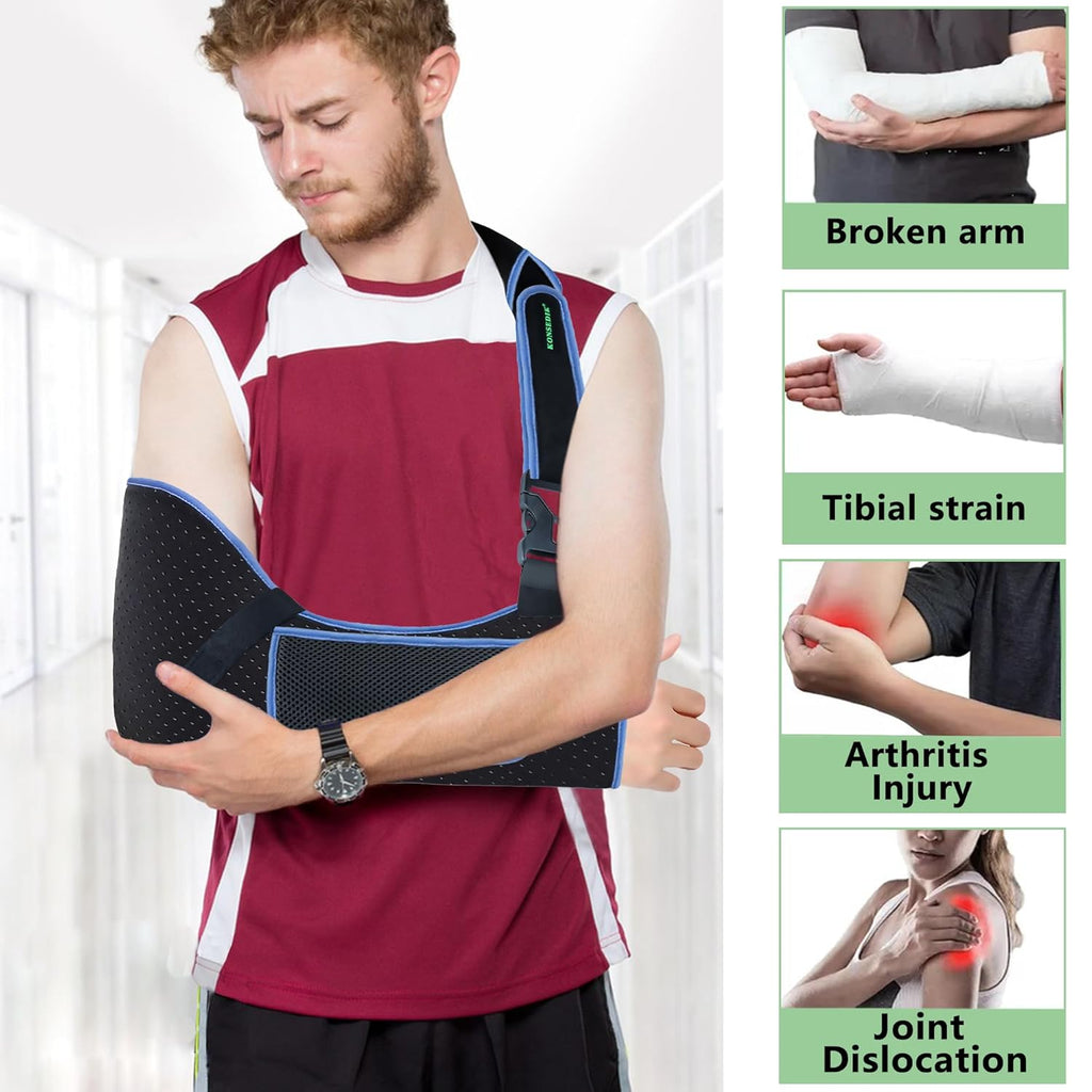 KONSEDIK Arm Shoulder Sling with Pocket Shoulder Pad for Rotator Cuff Injury Support

