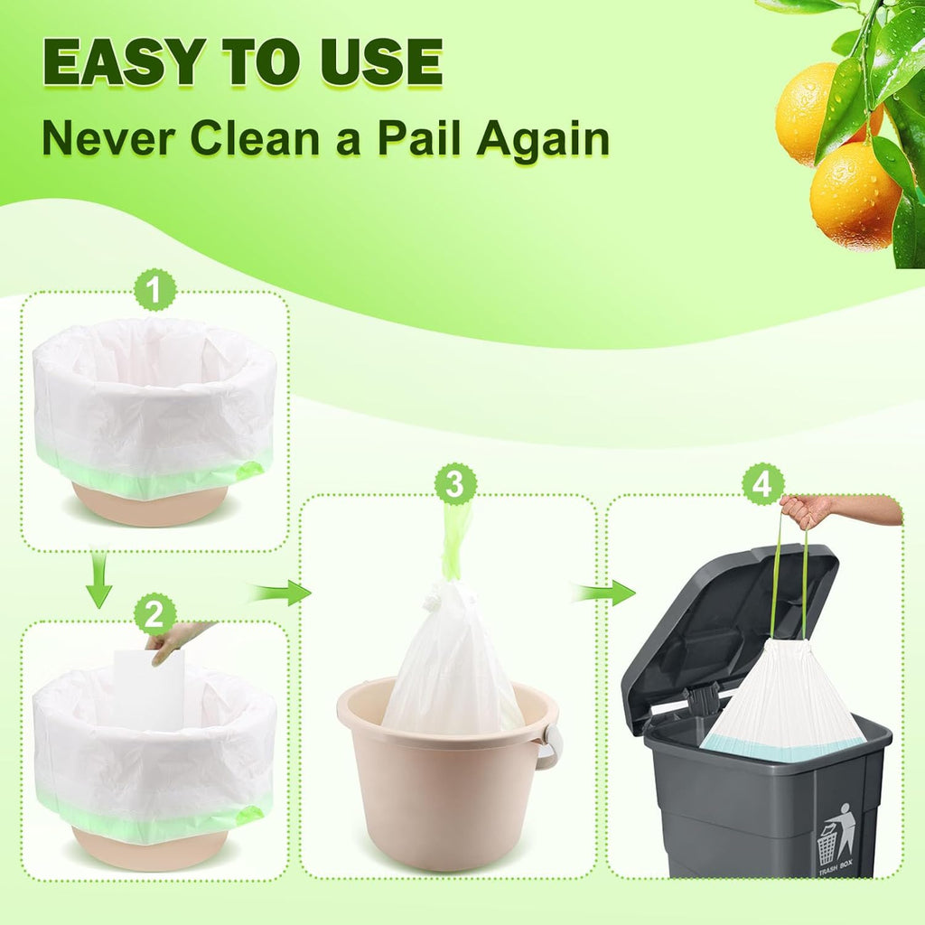 Commode Liners with Absorbent Pads, Leak-Proof Disposable Toilet Bags

