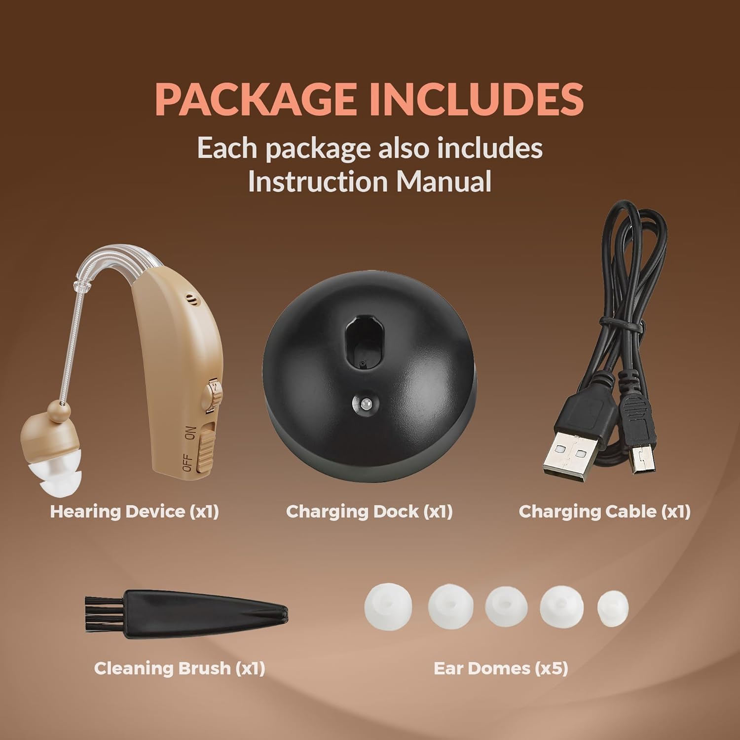 MEDca Rechargeable Behind-Ear Hearing Amplifier with Rapid Charger and Noise Reduction

