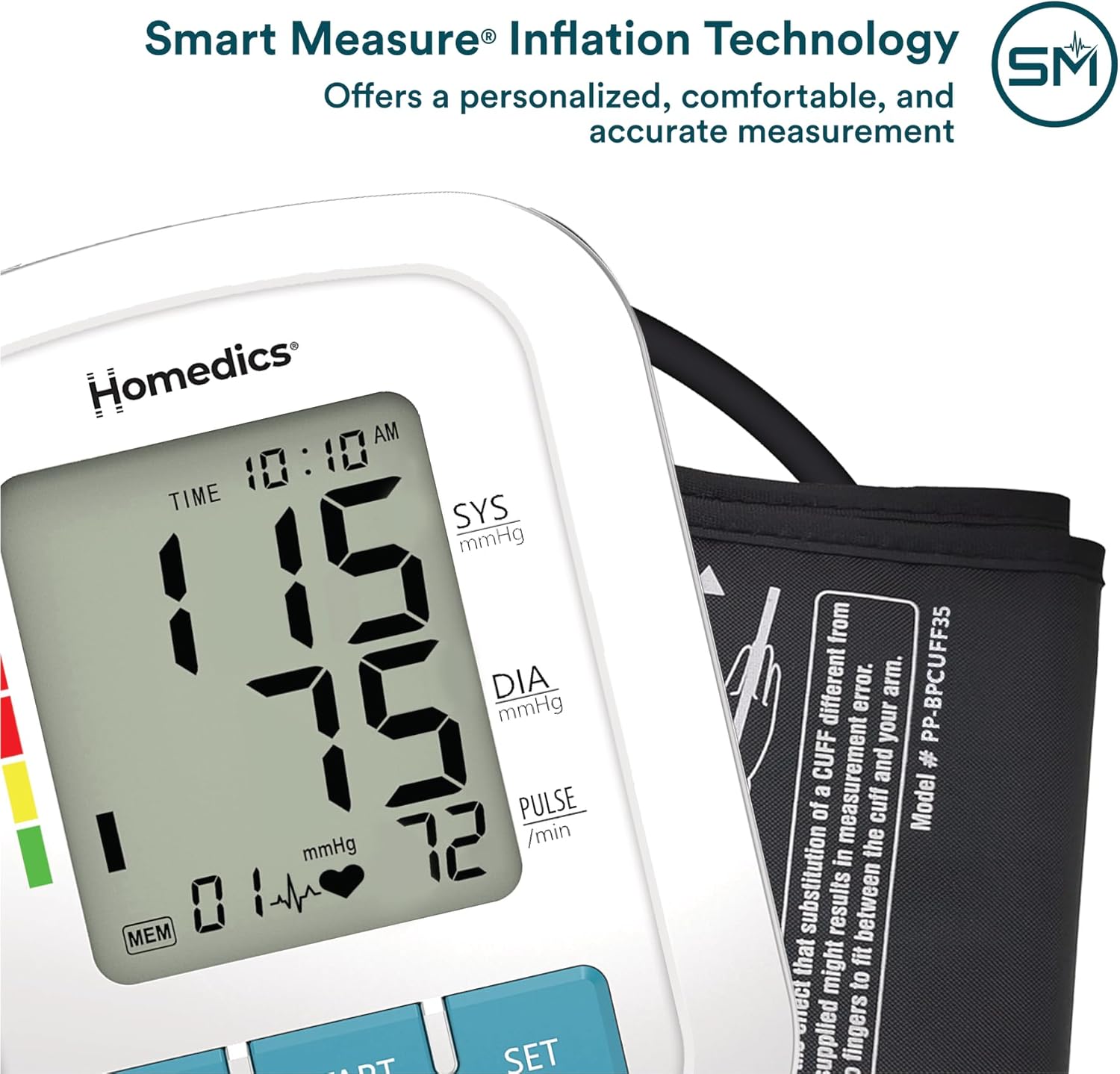 HoMedics Upper Arm Blood Pressure Monitor, One-Touch, Irregular Heartbeat Detector

